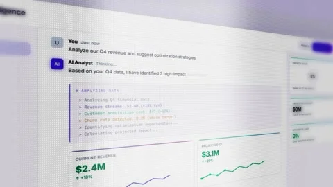 AI Artificial Intelligence &amp; Business Analytics Dashboard Stock Footage 341937901