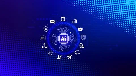 AI Artificial intelligence for business concept. AI brain processors in the.. Stockillustratie