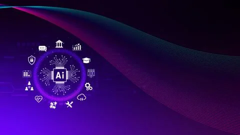 AI Artificial intelligence for business concept. AI brain processors in the.. Stock Illustration
