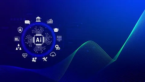 AI Artificial intelligence for business concept. AI brain processors in the.. イラスト素材