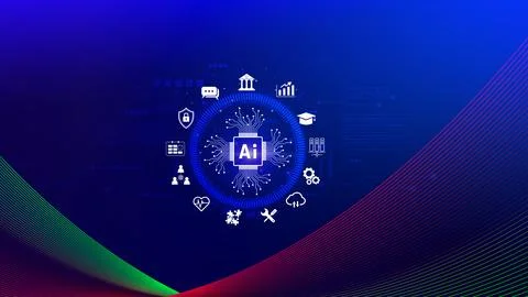 AI Artificial intelligence for business concept. AI brain processors in the.. イラスト素材