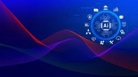 AI Artificial intelligence for business concept. AI brain processors in the.. Stock Illustration