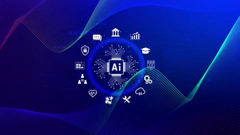 AI Artificial intelligence for business concept. AI brain processors in the.. イラスト素材