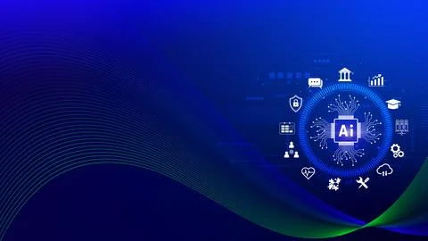 AI Artificial intelligence for business concept. AI brain processors in the.. イラスト素材