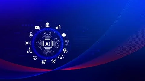 AI Artificial intelligence for business concept. AI brain processors in the.. イラスト素材