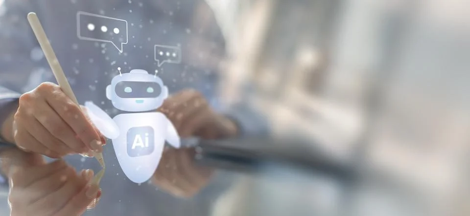 AI Artificial Intelligence for Business Interaction and Digital Communicati.. Stock Photos