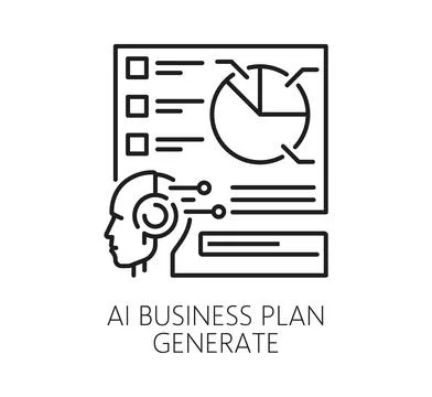 Ai artificial intelligence business plan icon Stock Illustration