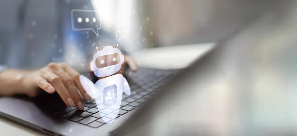 AI Artificial Intelligence Chatbot for Customer Support and Digital Interacti Fotos de archivo