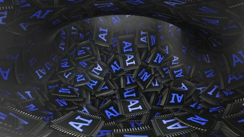 AI Artificial Intelligence Chip Animation Background, Endless, Loop Stock Footage 331199779
