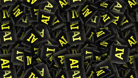 AI Artificial Intelligence Chip Animation Background, Endless, Loop Stock Footage 331359046