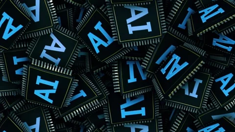 AI Artificial Intelligence Chip Animation Background, Endless, Loop Stock-Footage 333591956