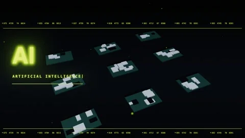 AI artificial intelligence chip glowing in dark lime tech style Stock Footage 340017956
