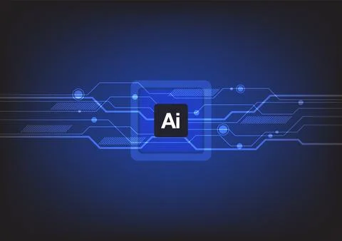 AI artificial intelligence chip Stock Illustration