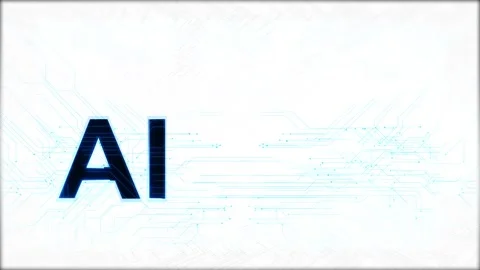 AI Artificial Intelligence Circuit Board Wide AI Circuit board Artificial Stock Footage 312003629