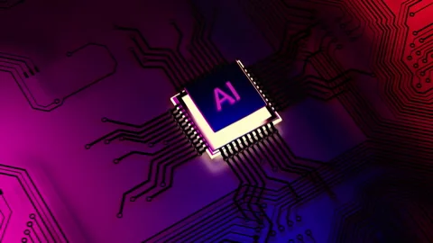 AI, Artificial Intelligence concept, 3d rendering. Central Computer Processors Stock Footage 254419459