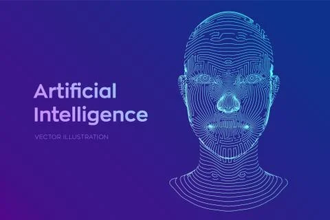 AI. Artificial intelligence concept. Ai digital brain. Abstract digital human Stock Illustration