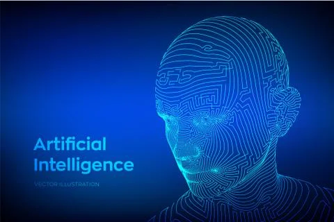 AI. Artificial intelligence concept. Ai digital brain. Abstract digital human Stock Illustration