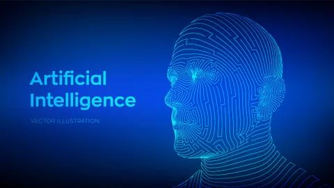 AI. Artificial intelligence concept. Ai digital brain. Abstract digital human Stock Illustration