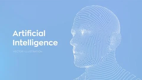 AI. Artificial intelligence concept. Ai digital brain. Abstract digital human Stock Illustration