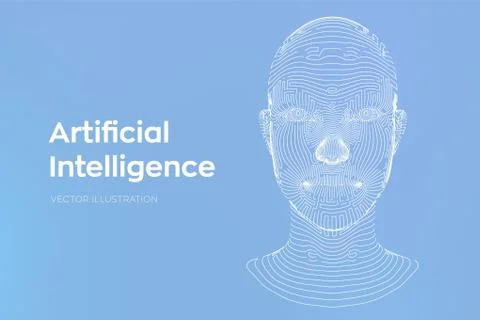 AI. Artificial intelligence concept. Ai digital brain. Abstract digital human Stock Illustration