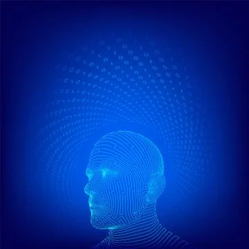 AI. Artificial intelligence concept. Ai digital brain. Abstract digital human Stock Illustration