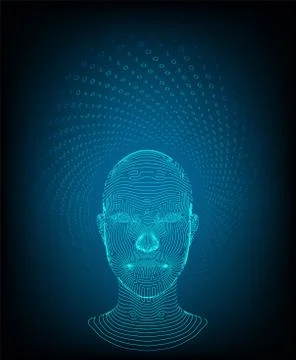 AI. Artificial intelligence concept. Ai digital brain. Abstract digital human Illustrazione stock