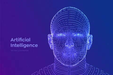 AI. Artificial intelligence concept. Ai digital brain. Abstract digital human Stock Illustration