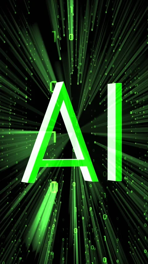 AI, artificial intelligence concept, binary code Stock Footage 314077553