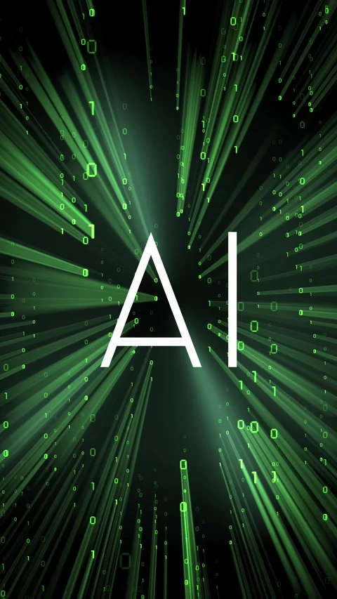 AI - artificial intelligence concept, binary code Stock Footage 314077969