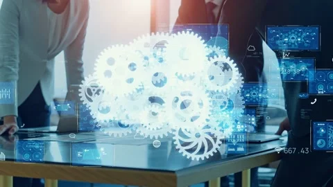 AI (Artificial Intelligence) concept. Business network. Stock Footage 156328557