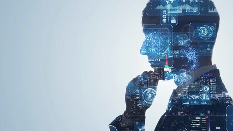 AI (Artificial Intelligence) concept. Communication network. Stock Footage 120426994