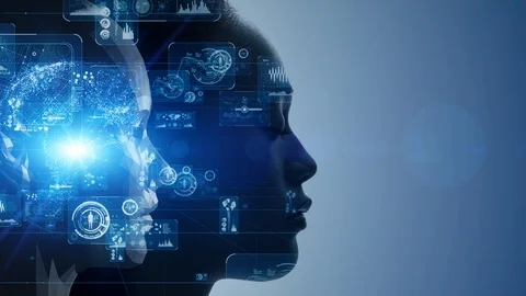 AI (Artificial Intelligence) concept. Communication network. Stock Footage 120434711