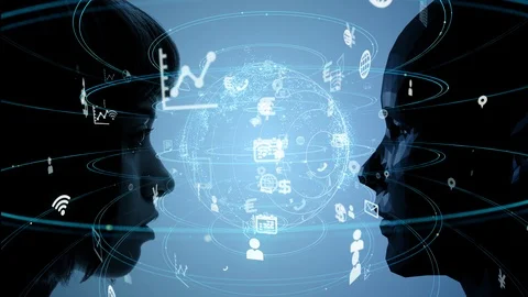 AI (Artificial Intelligence) concept. Communication network. Stock Footage 120434780