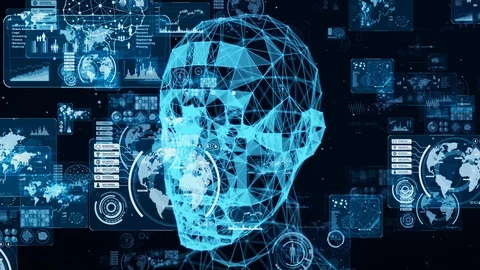 AI (Artificial Intelligence) concept. Communication network. Vidéo 122061429