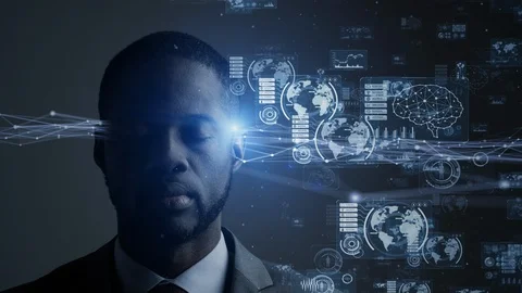 AI (Artificial Intelligence) concept. Communication network. Stock Footage 125806280