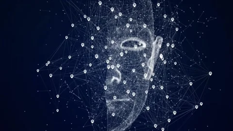 AI (Artificial Intelligence) concept. Communication network Stock Footage 135814555
