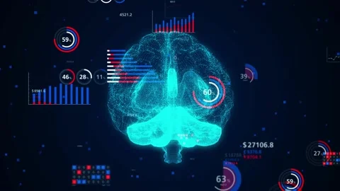 AI (Artificial Intelligence) concept. Communication network. Stock Footage 154878176