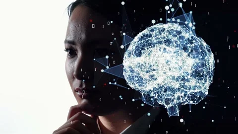 AI (Artificial Intelligence) concept. Communication network. Vidéo 158275451