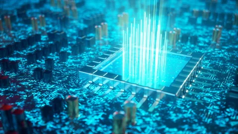 AI artificial intelligence concept CPU. Machine learning. Central Computer Stock Footage 104805362