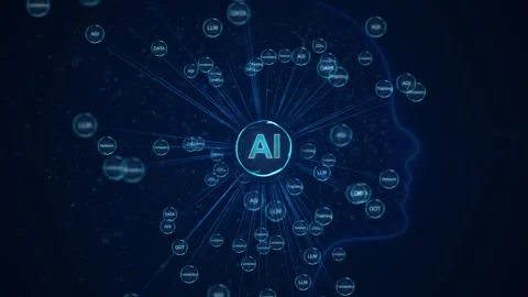 Ai Artificial Intelligence Concept Data Digital Complex Connections Neural Stock Footage 311678734