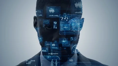 AI (Artificial Intelligence) concept. Deep learning. GUI (Graphical User Interfa Stock Footage 125320652