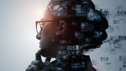AI (Artificial Intelligence) concept. Deep learning. GUI (Graphical User Interfa Stock Footage 125797294