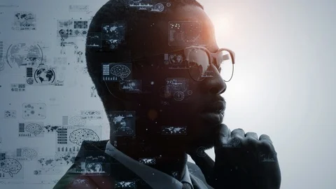 AI (Artificial Intelligence) concept. Deep learning. GUI (Graphical User Interfa Stock Footage 125805633