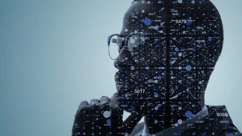 AI (Artificial Intelligence) concept. Deep learning. Mindfulness. Psychology. Stock Footage 130085919