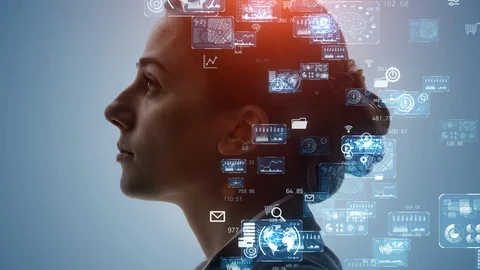 AI (Artificial Intelligence) concept. Deep learning. Stock Footage 130086556