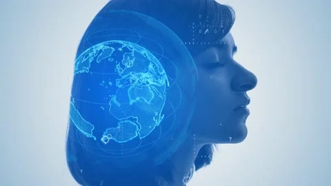 AI (Artificial Intelligence) concept. Deep learning. Mindfulness. Psychology. Stock Footage 132556268