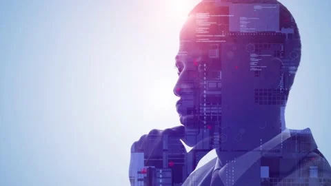 AI (Artificial Intelligence) concept. Deep learning. Digital transformation. Stock Footage 135425125