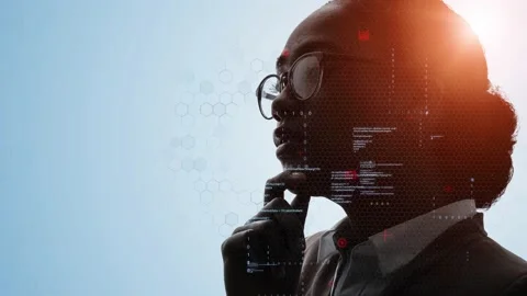 AI (Artificial Intelligence) concept. Deep learning. IoT (Internet of Things). I Stock Footage 135425212