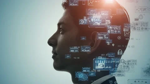 AI (Artificial Intelligence) concept. Deep learning. Computer programming. Stock-Footage 138294041