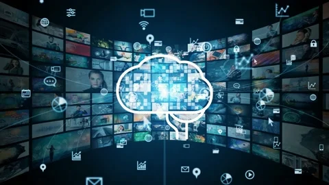 AI (Artificial Intelligence) concept. Deep learning. Digital transformation. Stock Footage 139456709